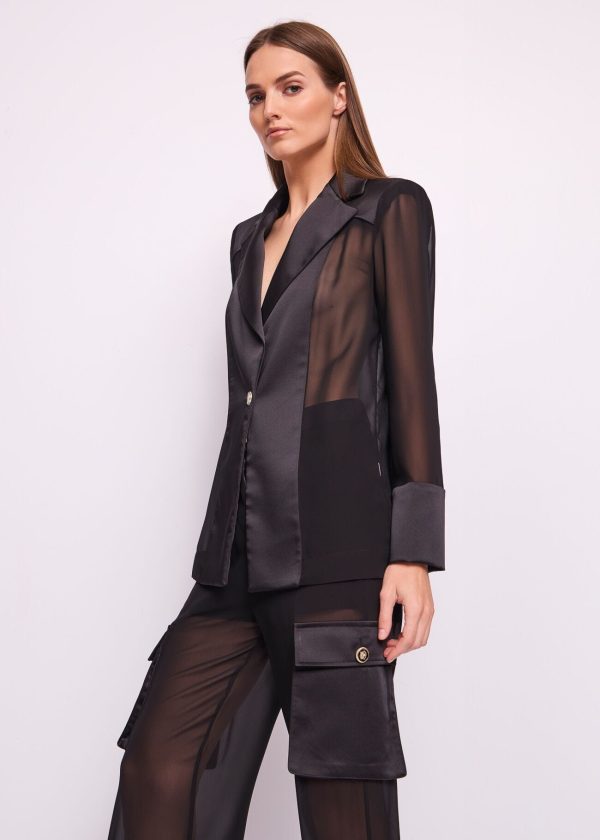 Blazer Georgette e Cetim